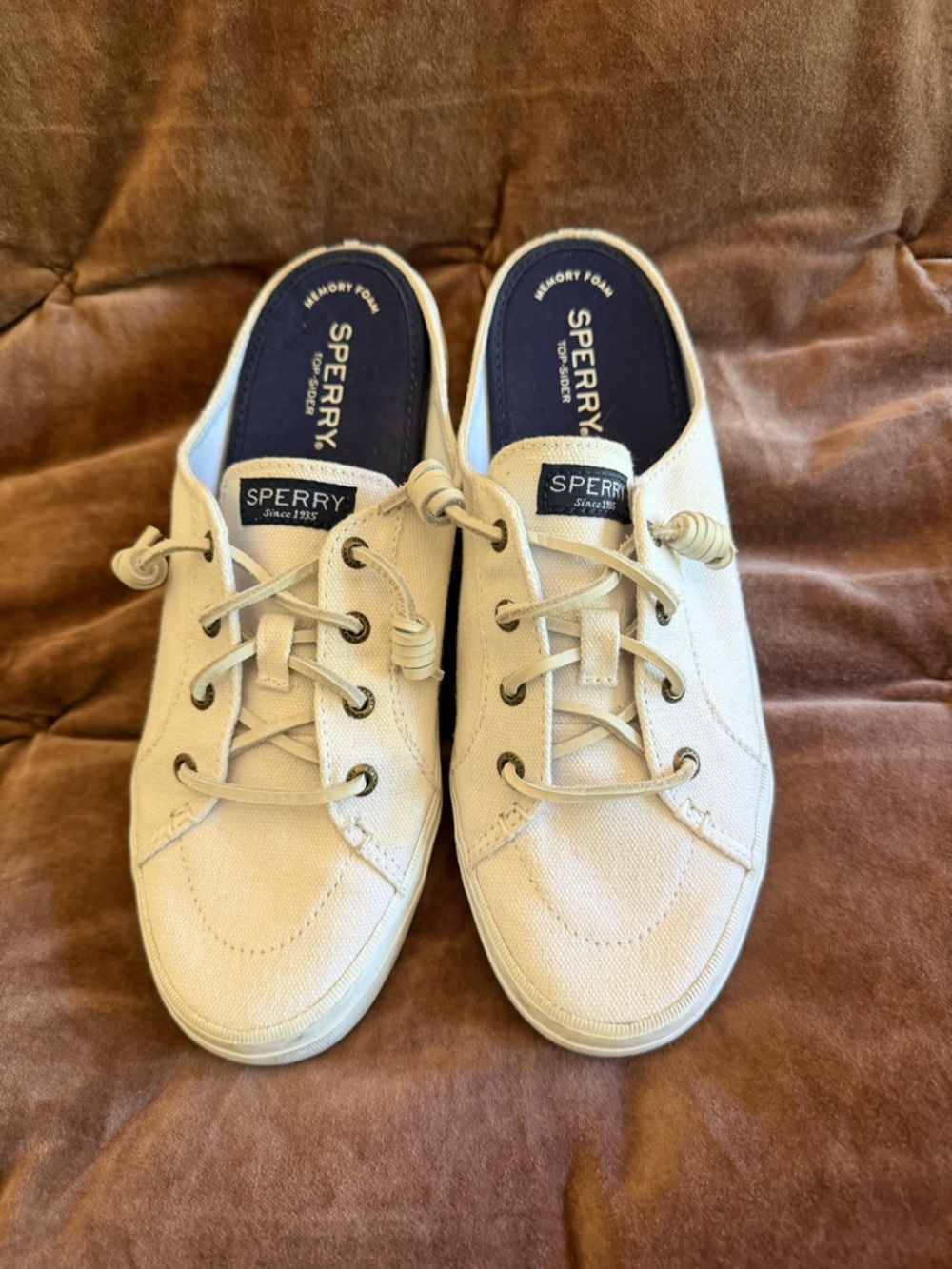 Sperry White Canvas Slip-On Sneakers